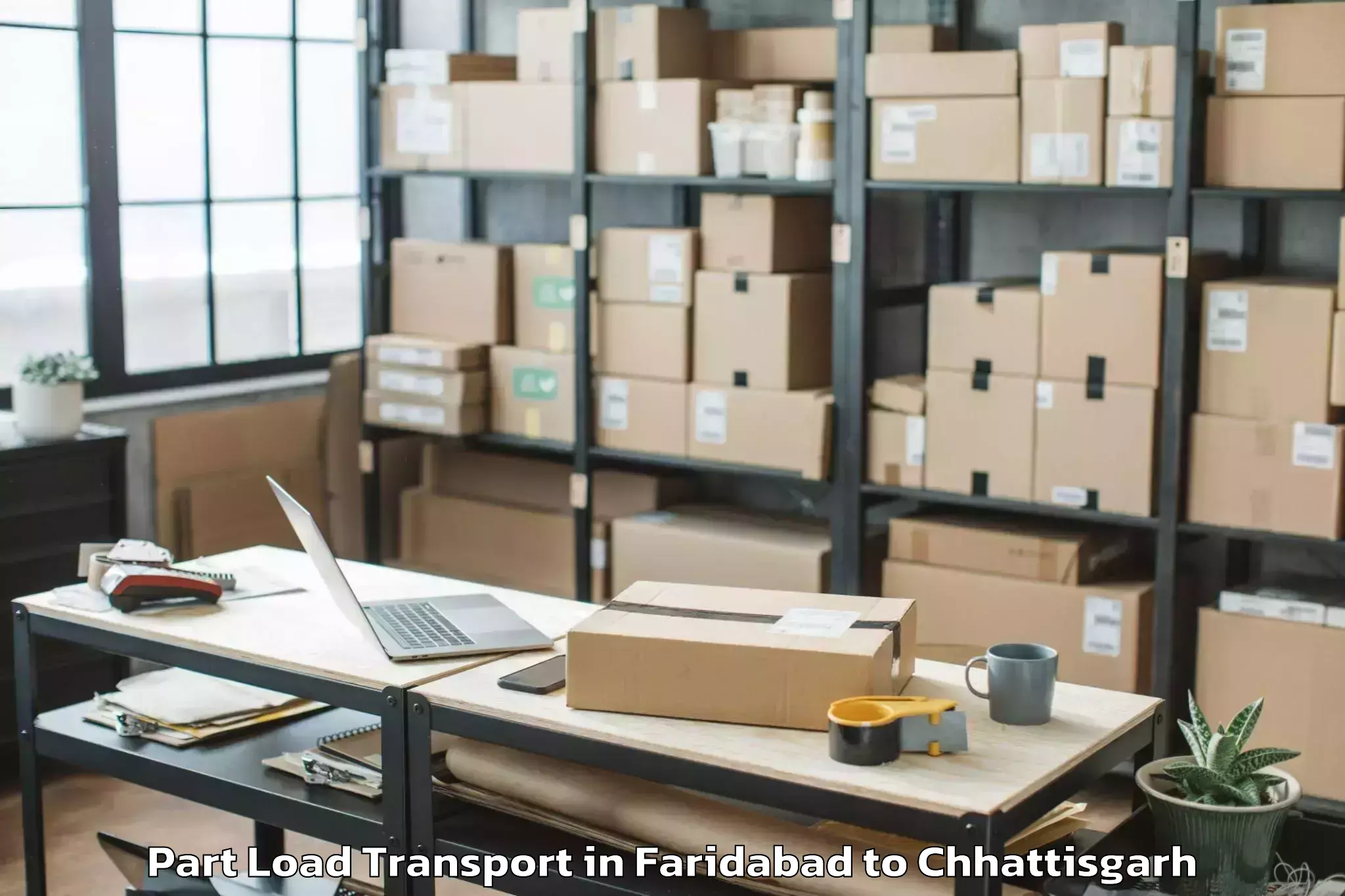 Professional Faridabad to Mungeli Part Load Transport